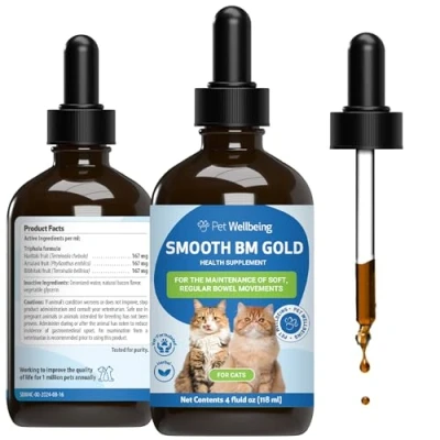 Image of Pet Wellbeing Smooth BM Gold for Cats &amp; Dogs Vet Formulated Gentle Constipation Relief Natural Herbal Supplement 4 oz (118 ml)