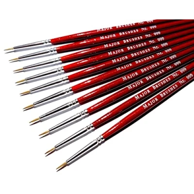 Image of Major Brushes Sable Brush Size 000 Set of 10