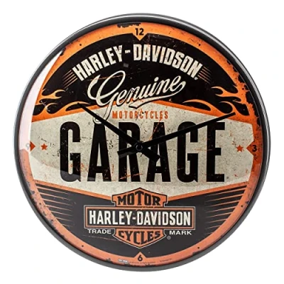 Image of Nostalgic Art 51083 Harley Davidson Garage, Wall Clock 31cm