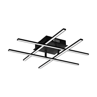 Image of Eglo LED Ceiling Light Lasana 3, 4 Wall lamp, lamp Made of Steel in Black and Plastic White, Living Room Warm L x W 50 cm