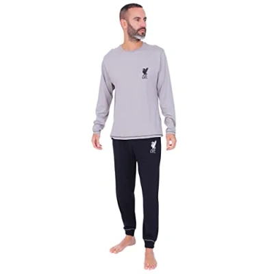 Image of Mens Official Liverpool Football Club Grey Long LFC Pyjamas (Small)