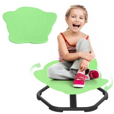 Image of AIYAPLAY Sensory Spinning Chair, Autism Kids Swivel Wobble Chair for Training, Body Coordination, Balance, Physical Therapy, Green