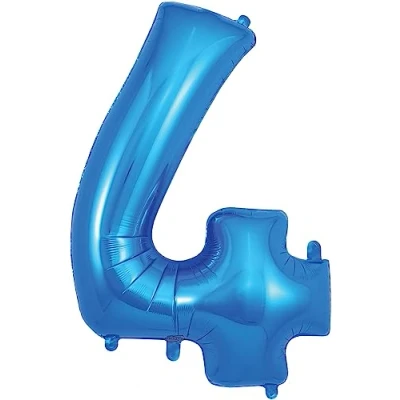 Image of Oaktree 34&quot; Number 4 Blue Balloon