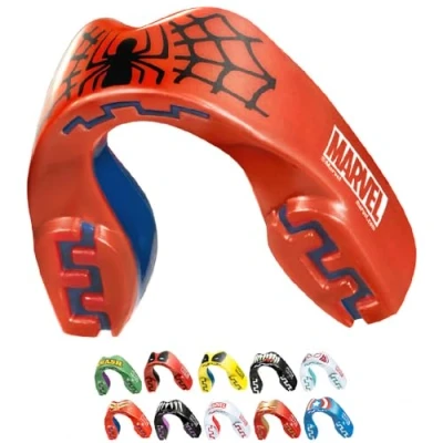 Image of Marvel Spider Man Sports Mouthguard Dual Layer Premium Protection Adults Gum Shield with Case for Boxing, MMA, Rugby, Martial Arts, Judo and All Contact