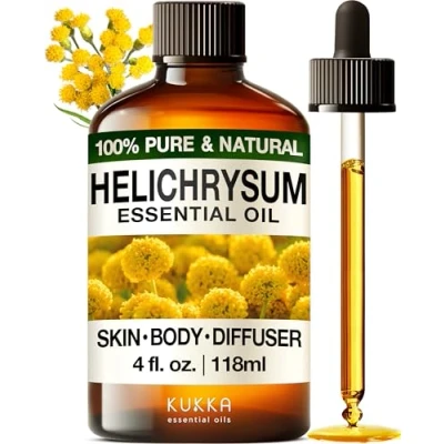 Image of Kukka Helichrysum Oil for Skin 100% Natural bruising Essential &amp; Aromatherapy (118 ml)