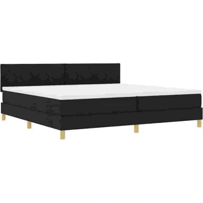 Image of Box Spring Bed with Mattress Black 200x200 cm Fabric Vidaxl