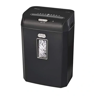 Image of Rexel Promax RES1123 1758025A 12 Sheet Manual Strip Cut Shredder for Personal or Executive Use (Up to 2 Users), 23 Litre Bin, Extended Run Time, Black