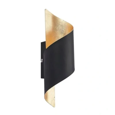 Image of Lindby wall light Desirio, black/gold, 35cm, metal