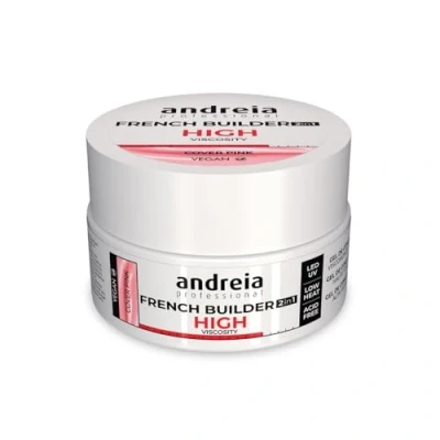 Image of Andreia Professional French Builder Gel for Nails High Viscosity Biphasic 2 in 1 with LED et UV Vegan Base Coat Self Levelling Resistance Cover Pink 22 gr
