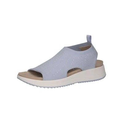 Image of CAPRICE Women&#039; 9 28706 42 Flat Sandal, Lt Blue Knit, 4.5 UK