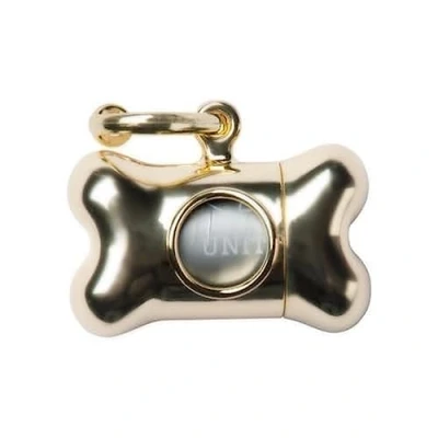 Image of United Pets Bon Ton Nano Chrome Dog Waste Dispenser, Gold