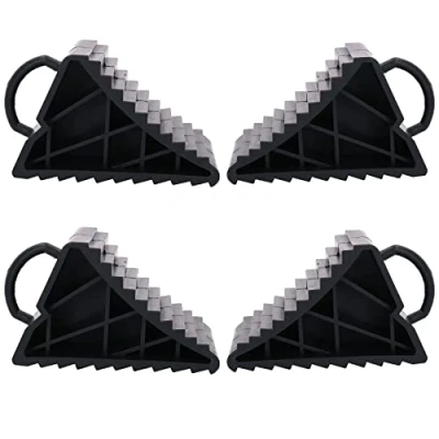 Image of AB Tools 4 Pack Safety Wheel Chocks Blocks Car Trailer Caravan Horsebox Wedge