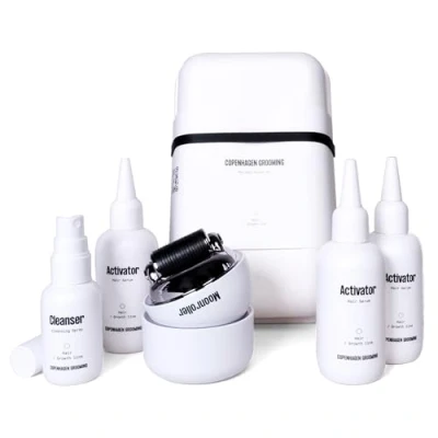 Image of Copenhagen Grooming Hair Growth Kit w/The Activator Serum &amp; The Moonroller Follicle Stimulator (150 Days Supply)