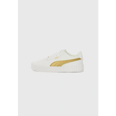 Image of Puma Carina 3.0 Dayinight Trainers white/goldcoloured, Women&#039;s, Size: 3.5, White/gold/coloured shoes