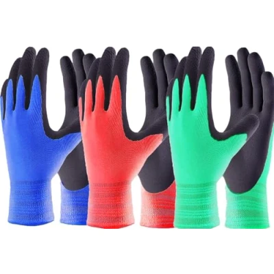 Image of Toptekhans 3 Pairs Gardening Gloves for Women and Men, Recycled Polyester Garden with Latex Coated Comfortable Breathable Work (L(9&#039;))