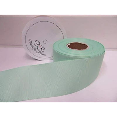 Image of Beautiful Ribbon 2 metres of 50mm Grosgrain Ribbed Dark Mint Green Double Sided 50 mm 5cm 2&quot; Inch