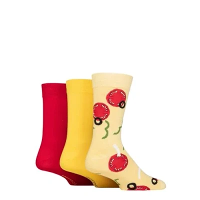 Image of Mens 3 Pair SOCKSHOP Bamboo Bright Gift Boxed Socks That&#039;s Amore 7 11