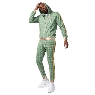 Image of Lonsdale&quot;The Gentlemen men&#039;s tracksuit slim fit LITTLESTONE M Green/Yellow/Ecru