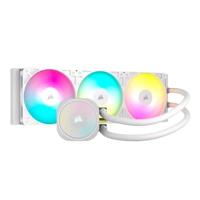 Image of Corsair NAUTILUS 360 RS ARGB Liquid CPU Cooler 360mm AIO Low Noise Direct Motherboard Connection Daisy Chain Intel LGA 1851/1700, AMD AM5/AM4 3x RS120 Fans Included White