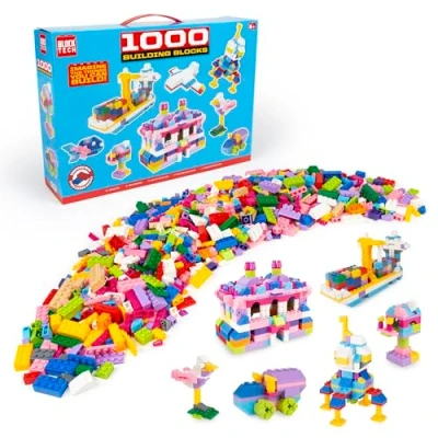 Image of abeec Building Blocks Set X 1000pcs, Construction Blocks, Leading Brand Compatible, Blocktech Classic Bricks, Play For Boys And Girls