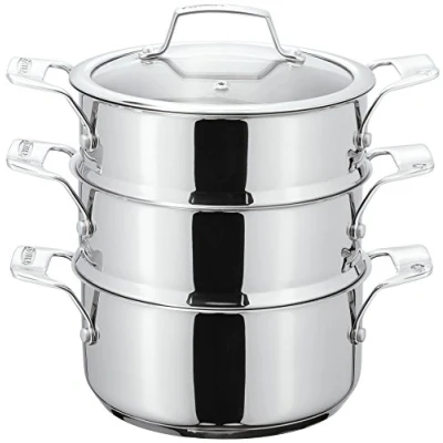Image of Stellar STM05 Stainless Steel 24cm 3 Tier Steamer Set