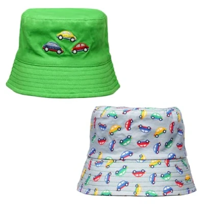 Image of Undercover Baby Bucket Hat GL1090 Green Cars 12 24 Months