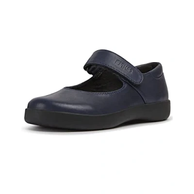 Image of Camper Spiral Comet Ankle strap ballet pumps for kids, Size: 12.5K, Navy Leather