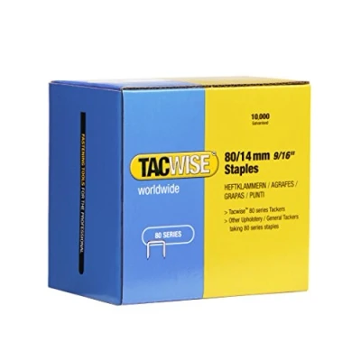 Image of Tacwise 0385 Type 80 / 14 mm Galvanised Upholstery Staples, Pack of 10,000