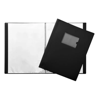 Image of Janrax A4 Flexible Cover Display Book Presentation Folder (Black, 20 Pockets)