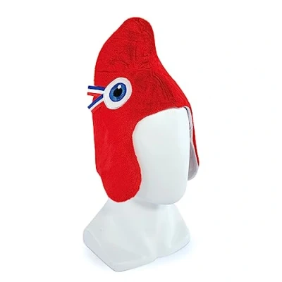 Image of Doudou et Compagnie Official Phryge Mascot Hat of the Paris Olympic and Paralympic Games 2024 Red Size M For Children Made in France JO2431
