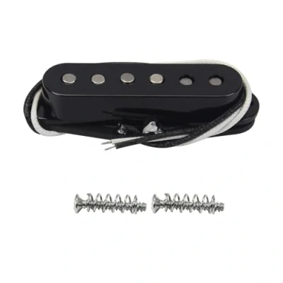 Image of FLEOR Single Coil Pickup Alnico 5 ST Pickups Neck Guitar Staggered for SQ Electric Guitar, Black