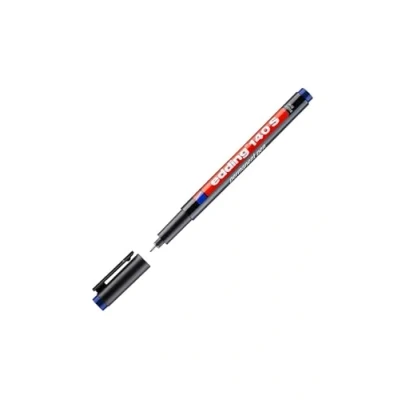 Image of edding 140 S permanent pen blue 1 round nib 0.3 mm for writing on glass, plastic, foils and smooth surfaces permanent, quick drying, smudge proof waterproof