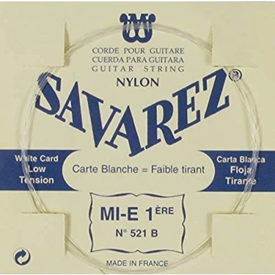 Image of Savarez single string for Classic Guitar Traditional Concert 521B E1 low, fits set 520B