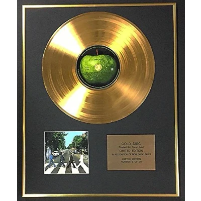 Image of Century Music Awards The Beatles Exclusive Limited Edition 24 Carat Gold Disc Abbey Road