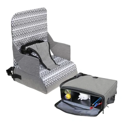 Image of Dreambaby On The Go Kids Booster Seat Portable High Chair with Handy Storage Compartments Fits Most Dining Chairs Lightweight, Compact, and Travel Friendly