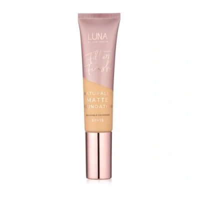 Image of LUNA Matte Foundation in LIGHT PLUS Shade Contains Vitamin E and SPF15 Oil Free Face Foundations with Warm Neutral Undertone Suitable for Oily Sensitive Skin