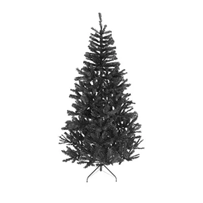 Image of SHATCHI 4ft Black Artificial Tree Imperial 230 Tips with Metal Stand