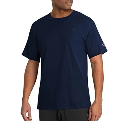 Image of Champion Men&#039;s Classic, Everyday Tee, Comfortable Soft T Shirt (Reg. Or Big &amp; Tall), Navy, 3XL