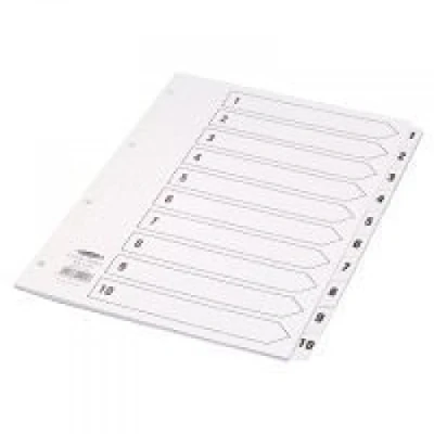 Image of Concord Classic Index Mylar reinforced Punched 4 Holes 1 10 A4 White Ref 00901/CS9