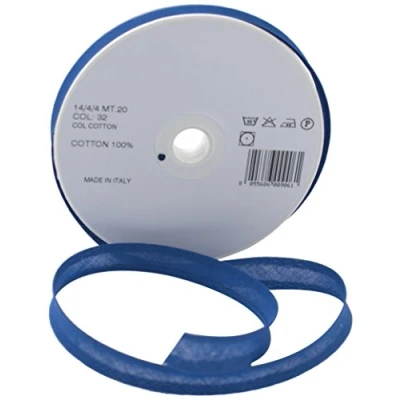 Image of Inastri 14/ 4/ 4 mm Cotton Bias Binding, Blue (Blue) 32