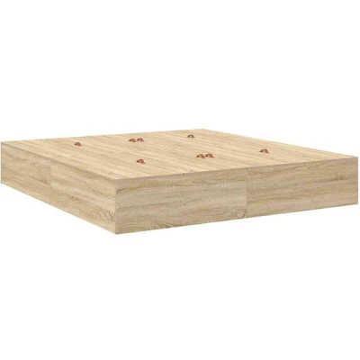Image of vidaXL Storage Bed Frame Sonoma Oak 200x200 cm