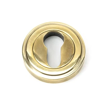 Image of From The Anvil Aged Brass Round Euro Escutcheon (Art Deco)