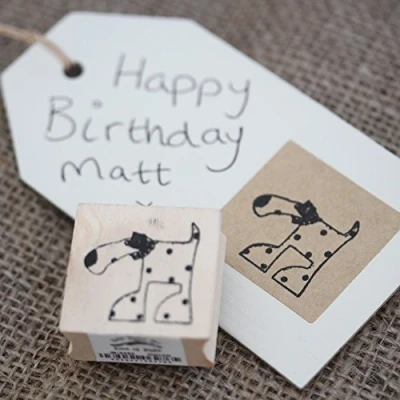 Image of East of India Doggy Rubber Stamp Oscar Standing Dog Kate Toms Design Scrapbooking