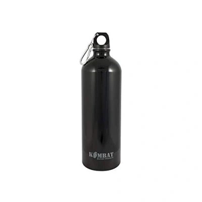 Image of Kombat Aluminium Water Bottle With Carabina Black 1000ml