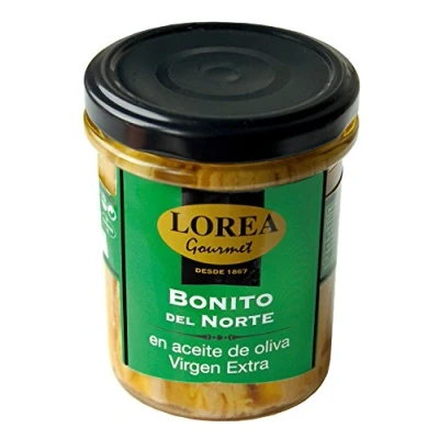 Image of White Tuna in Extra Virgin Olive Oil. Jar of 190 Grams. Direct from Spanish Canning Company.