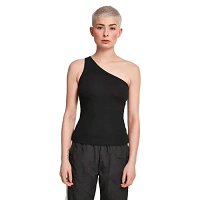 Image of Urban Classics Asymmetric Top, Women&#039;s, Size: Small, Black