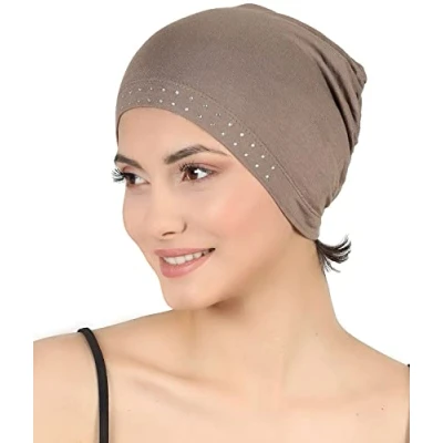 Image of Deresina Headwear Jewelled Cap (Mink One Size)