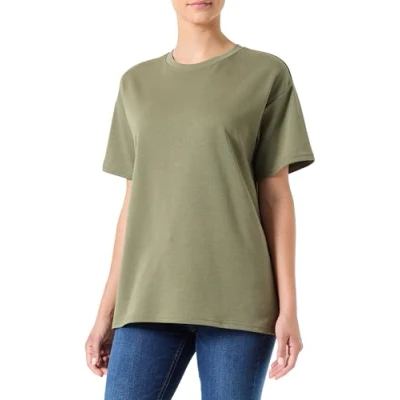 Image of PIECES Women&#039;s Pcskylar Ss Oversized Tee Noos T Shirt, Deep Lichen Green, S