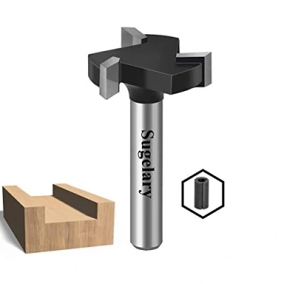 Image of CNC Spoilboard Surfacing Router Bit, 1/4 Inch Shank Carbide Tipped Surface Planing Bottom Cleaning Cutter Slab Flattening Wood Milling Planer Woodworking Tool