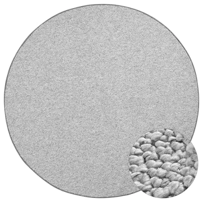 Image of BT Carpet Wolly Round Rug Flat Weave Short Pile Wool Skandi Look Dining Living Children&#039;s Room Bedroom Cream, Polypropylene, gray, ø 133 cm